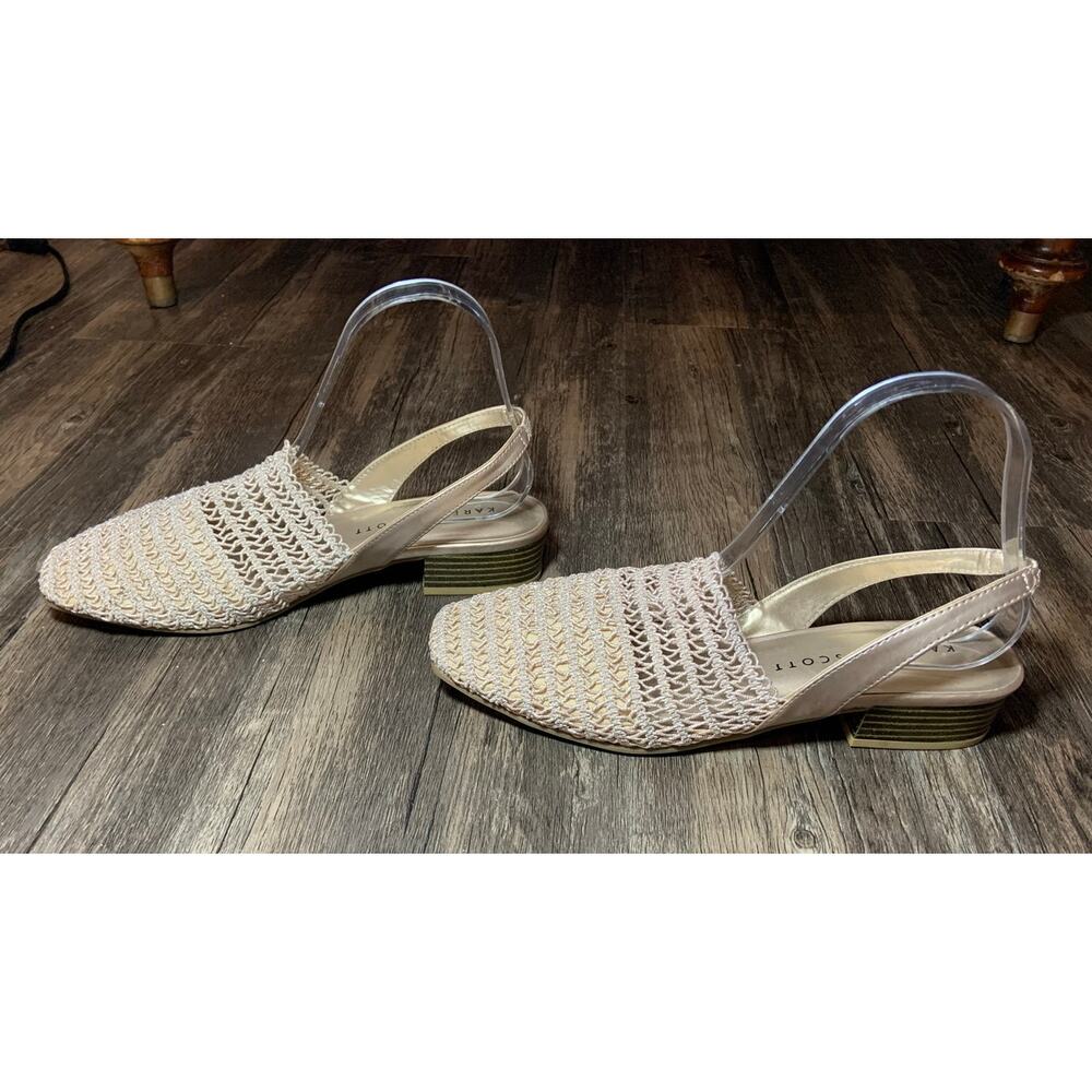Women's Karen Scott Carolton Woven Slingback Block Heel Sandals Beige Size 8 1/2 - Picture 8 of 11